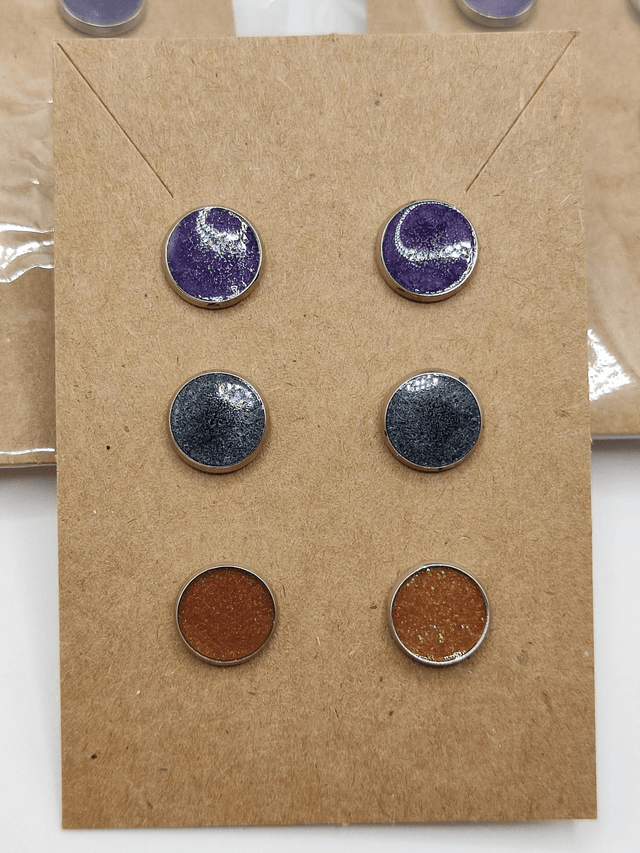 Halloween Coloured Stud Earrings X 3