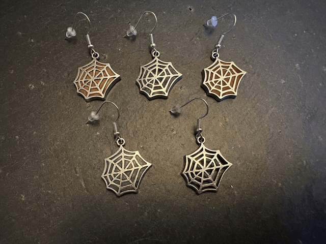 Halloween Spiderweb Earrings Handmade Polymer Clay