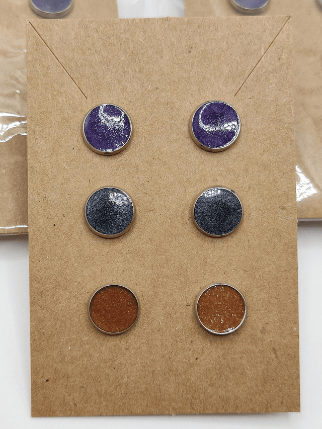 Halloween Coloured Stud Earrings X 3